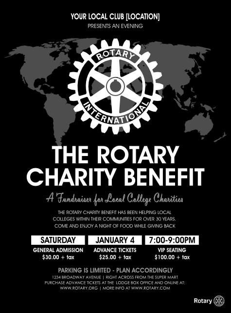 Rotary World Landscape Black and White Flyer Product Front