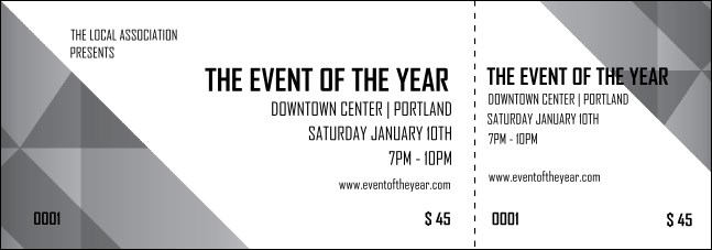 All Purpose Corners Black and White Event Ticket Product Front