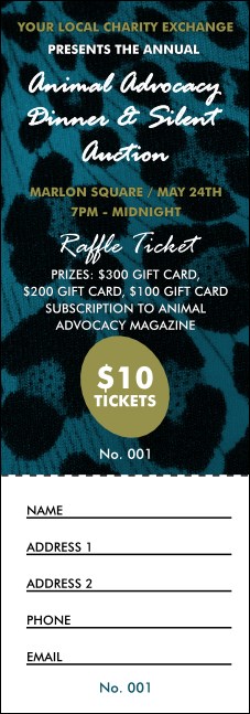 Animal Print Raffle Ticket