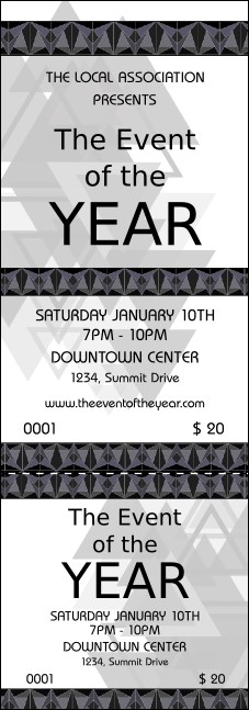 All Purpose Triangles 2 Black and White Event Ticket