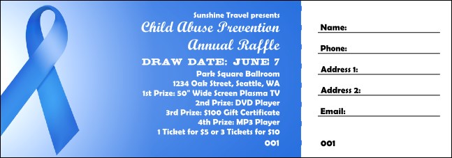 Blue Ribbon Raffle Ticket