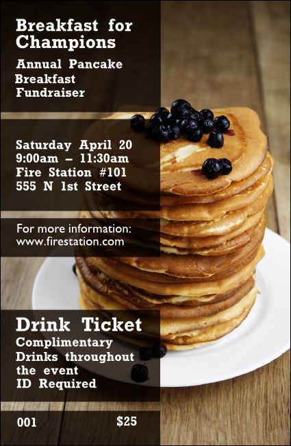 Pancake Stack Drink Ticket Product Front
