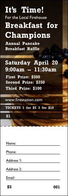 Pancake Stack Raffle Ticket