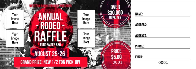 Modern Rodeo Raffle Ticket Product Front