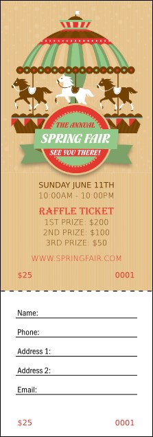 Merry Go Round Raffle Ticket Product Front