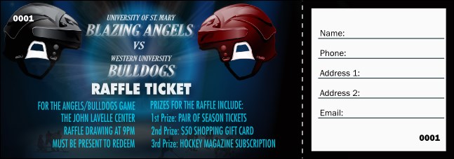 Hockey Faceoff Raffle Ticket