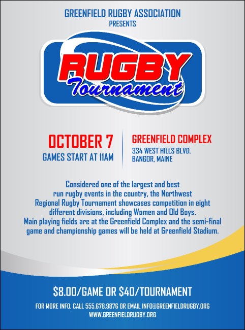 Rugby Tournament 2 Flyer Product Front