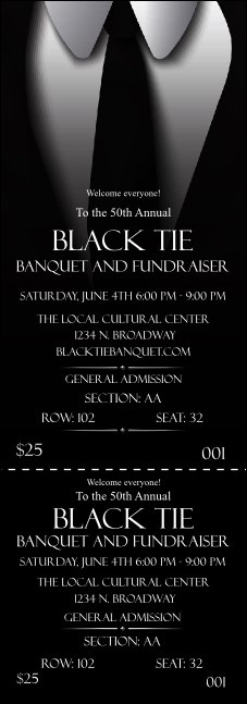 Black Tie Reserved Event Ticket Product Front