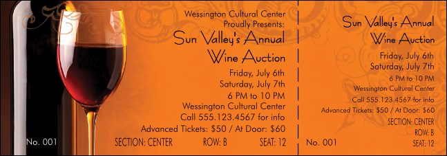 Wine Reserved Event Ticket Product Front