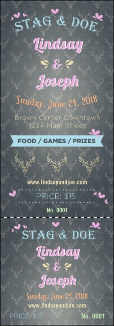 Stag and Doe Pattern Event Ticket