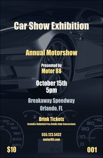 Car Show Speed Dial Drink Ticket