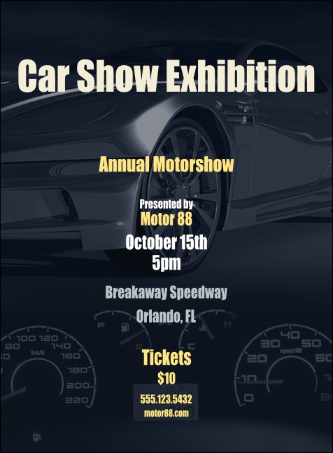 Car Show Speed Dial Invitation Product Front