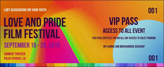 LGBT Film Festival VIP Pass Product Front