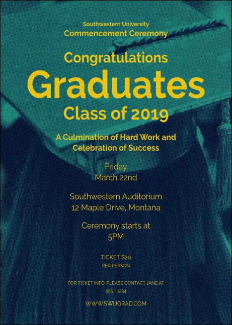 Graduation - Blue and Yellow Club Flyer Product Front