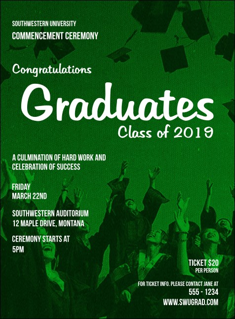Graduation - Green Invitation