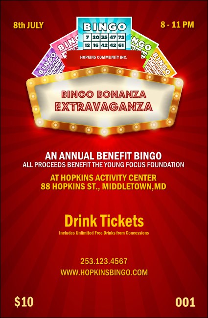 Bingo Bonanza Extravaganza Drink Ticket
