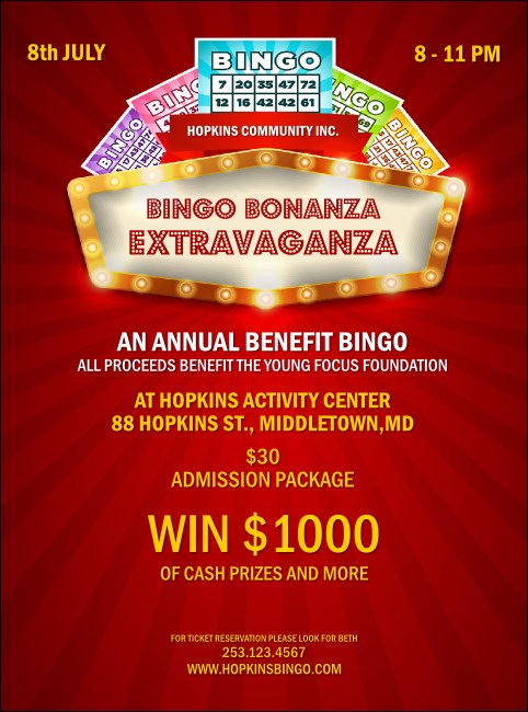 Bingo Bonanza Extravaganza Flyer Product Front