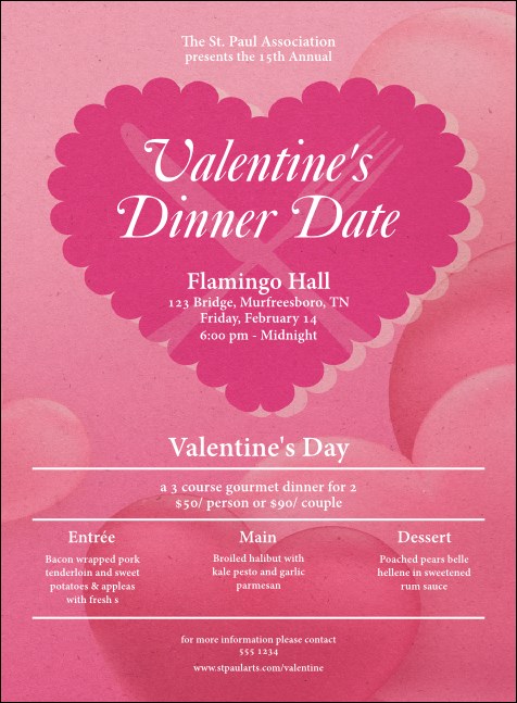 Valentine's Dinner Date  Invitation Product Front