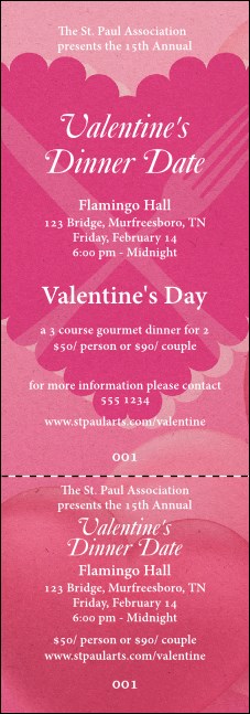 Valentine's Dinner Date  Event Ticket Product Front
