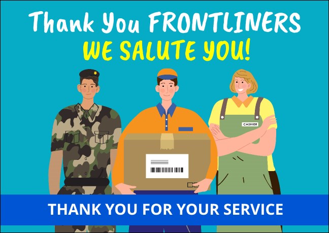 Thank You Frontliners Postcard Mailer Product Front