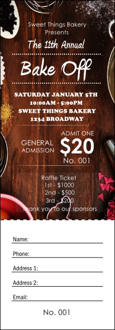 Baking Raffle Ticket