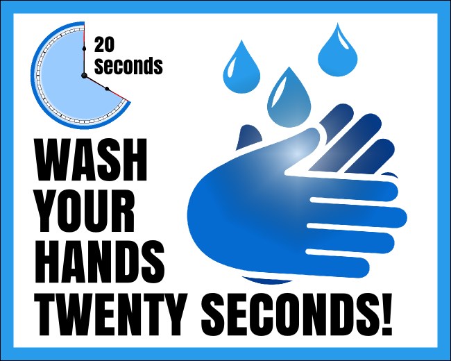 5" x 4" Wash Hands 20 Seconds Sticker