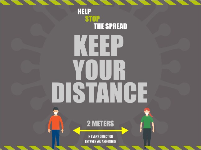 3" x 4" Keep Your Distance Economy Sticker Product Front