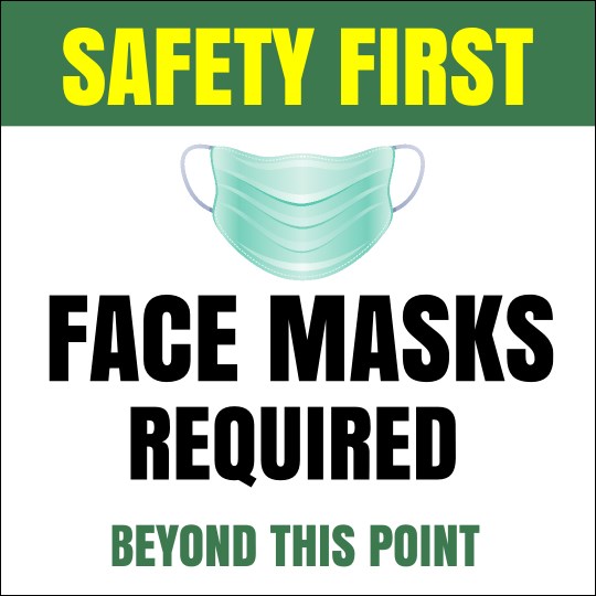3" x 3" Face Masks Required Economy Sticker