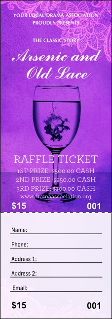 Arsenic & Old Lace Raffle Ticket Product Front