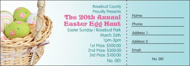 Easter Basket Raffle Ticket