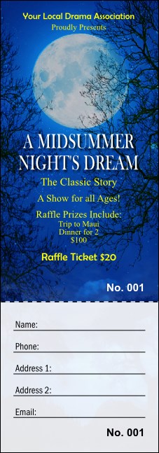 Midsummer Night's Dream Raffle Ticket