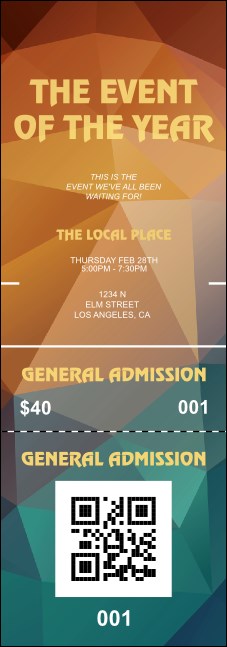 All Purpose Geometric QR Event Ticket Product Front