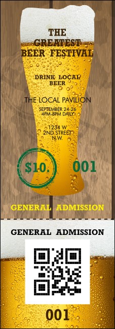 Beer Festival QR Event Ticket Product Front