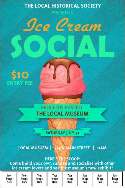 Ice Cream Social Logo Poster Product Front