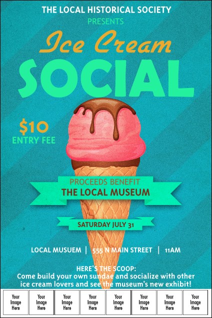 Ice Cream Social Logo Poster