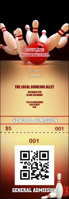 Bowling League QR Event Ticket