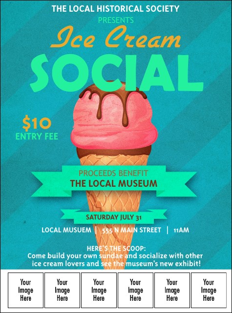 Ice Cream Social Logo Flyer