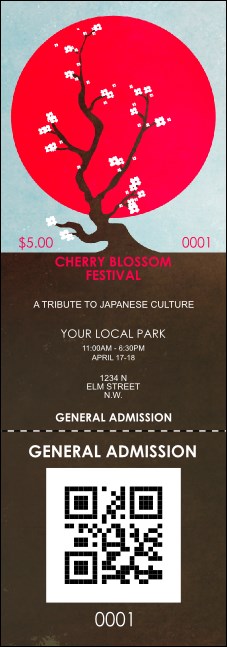 Cherry Blossom QR Event Ticket