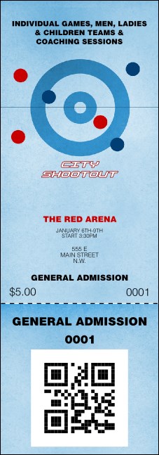 Curling QR Event Ticket Product Front
