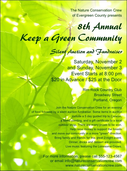 Nature Series - Green Leaves Flyer Product Front